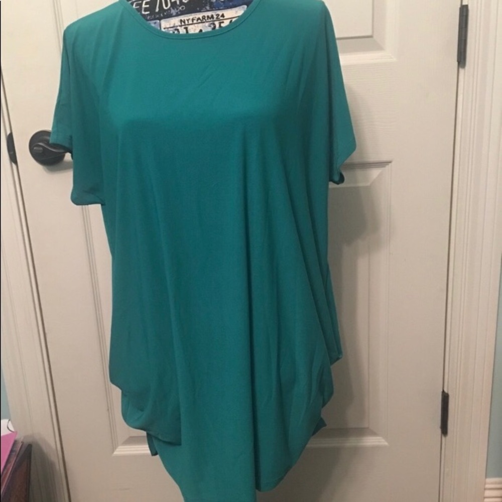 Green 3X tunic style blouse NWT